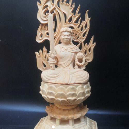 八大守護之【不動明王】 祈る厄除   精密彫刻 鎮宅辟邪 仏教美術品 彫刻仏像 八大守護神【不動明王】不動尊菩萨 干支鶏守護神 仏教木彫