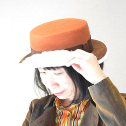 Felt x Tweed x Faux Fur Canoche (棕色) [PL1741-BW] 第11張的照片