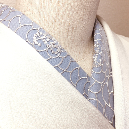 綿の半襟 うろこ雲みたいなお花 和装小物（帯・半襟） あんみつ姫