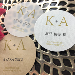 席札　75円　丸(縁) イニシャル　トレーシングペーパー　選べる 2枚目の画像