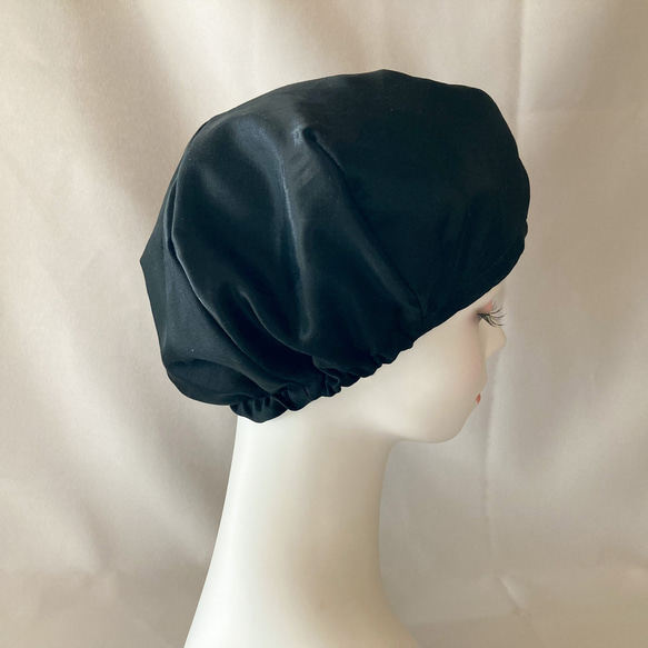 [客製化] 時尚絲帶貝雷帽護理帽黑色，適合入學典禮、畢業典禮、派對、邀請函 第7張的照片