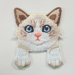 1枚　ネコ　仔猫　キャット　ペット　刺繍　アイロン　ワッペン　パッチ　幼稚園　保育園　通園バッグ 5枚目の画像