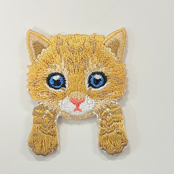 1枚　ネコ　仔猫　キャット　ペット　刺繍　アイロン　ワッペン　パッチ　幼稚園　保育園　通園バッグ 9枚目の画像
