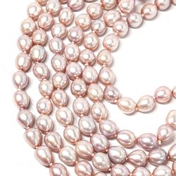 【再販】淡水真珠 シャンパンピンク120cm超ロングネックレス✣ピアスorイヤリング付き✣ 3枚目の画像