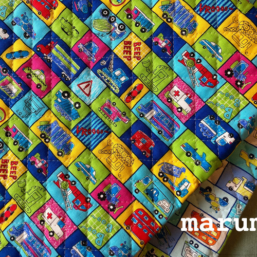 送料無料】108×50☆ｷﾙﾃｨﾝｸﾞ☆働く車inカーBOX☆2色 生地 marumi☆生地