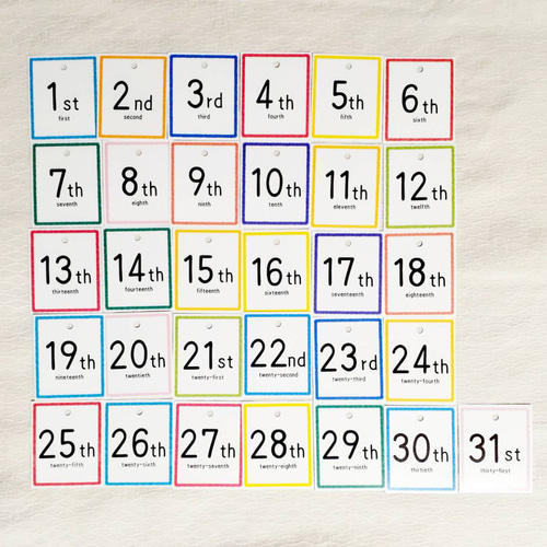 英語版 English 知育 日めくりカレンダー ハンドメイド 幼児教育 教材 英語版 日めくりカレンダー 保育教材 幼稚園 保育園 知育 療育