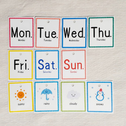 英語版　日めくりカレンダー  保育教材 幼稚園 保育園 知育 療育 視覚支援 8枚目の画像