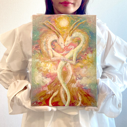 ◉一点物・再販不可】龍の絵「永遠無限の幸せ」リビング 玄関 絵画