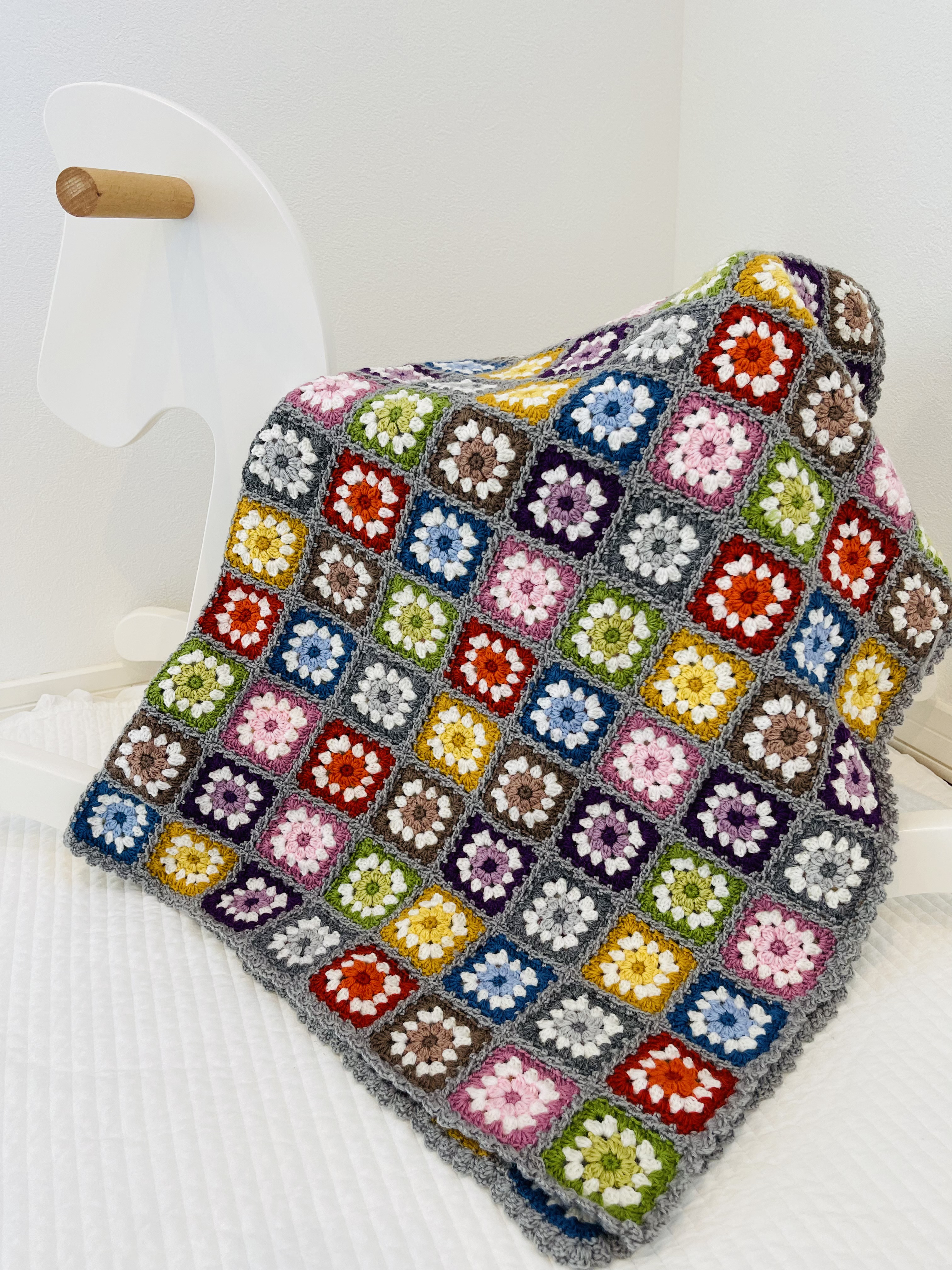 カラフルブランケット（グレー）