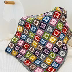 手編み 六角形 モチーフ編み ブランケット 北欧風 ギフト モチーフ