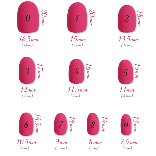 ショートオーバル サイズ表 ショートオーバル＊サイズ表＆サンプルチップ - ATELIER-MEEK | minne