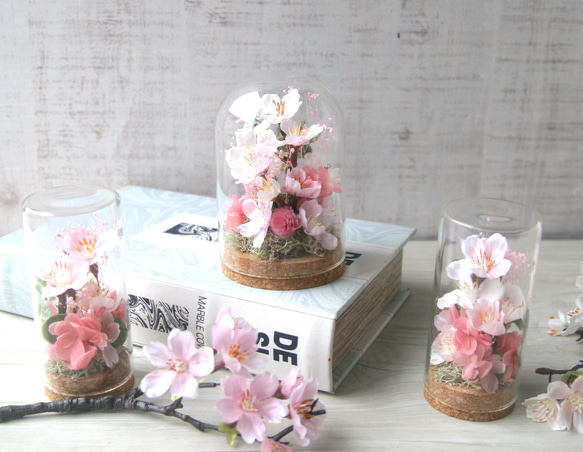 Creema限定 2個セット ガラスボトルの中のお花見(桜) 5枚目の画像