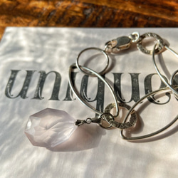 italian vintage bracelet  (rose quartz) silver925 11枚目の画像