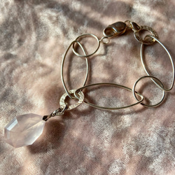 italian vintage bracelet  (rose quartz) silver925 9枚目の画像