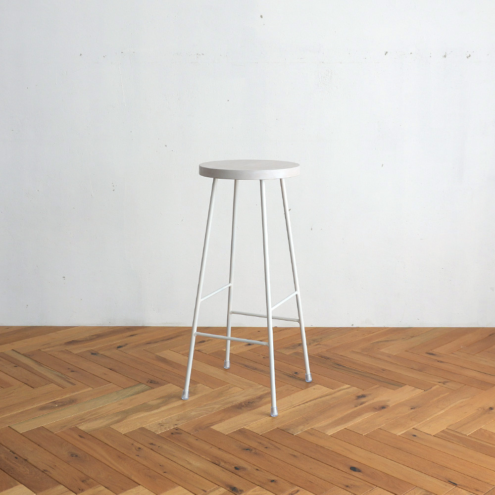 《高さ変更可能》【ホワイト】ハイスツール/アイアン・ウッド（白脚） 7,623円