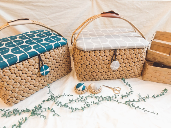 さくら様オーダーゴミ箱、ピクニックかご完成品