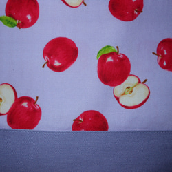 女の子　通園通学バッグ〈りんご〉ラベンダー 3枚目の画像