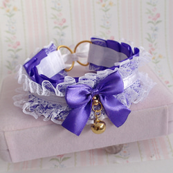 白色 蕾絲 紫色  蝴蝶結   蘿莉塔 項鍊 Choker Necklace Collar 第2張的照片