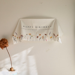 BIRTHDAY TAPESTRY cotton linen（36×100）wildflower 3枚目の画像