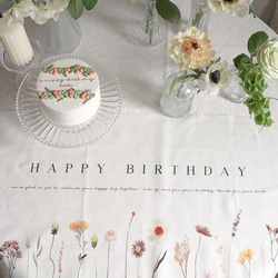 BIRTHDAY TAPESTRY cotton linen（36×100）wildflower 1枚目の画像