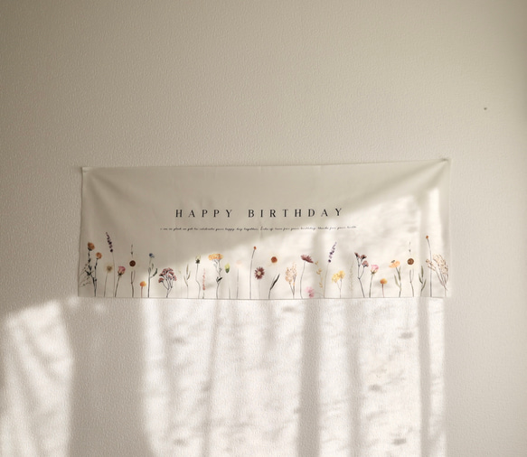 BIRTHDAY TAPESTRY cotton linen（36×100）wildflower 6枚目の画像