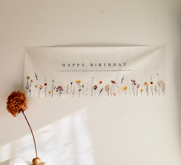 BIRTHDAY TAPESTRY cotton linen（36×100）wildflower 7枚目の画像