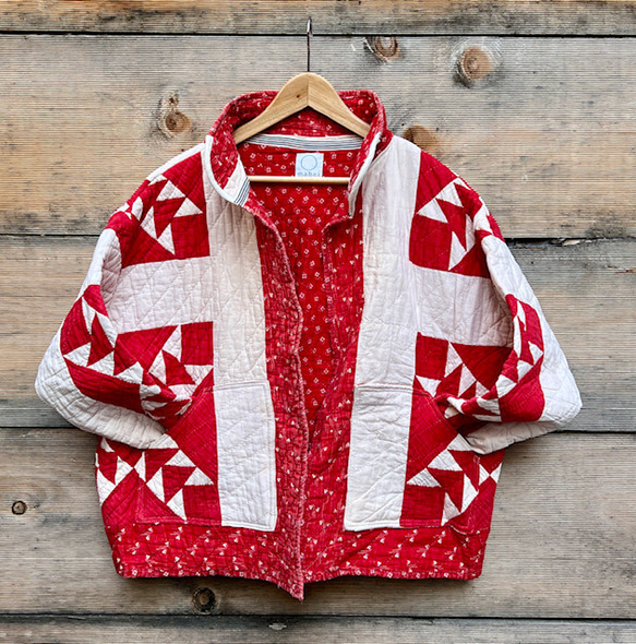 一点もの】ビンテージのアメリカン・キルトを再生したコート