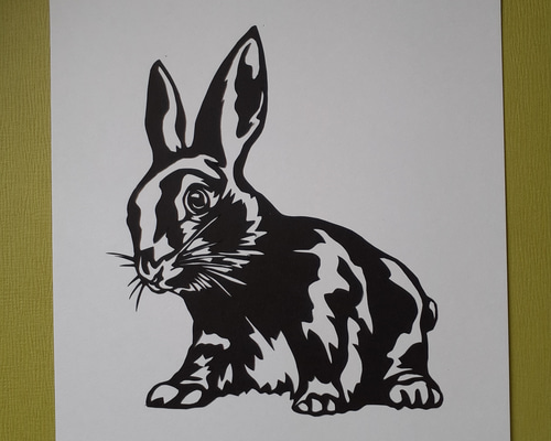 arica aki 幸運のうさぎフラッグオーナメント（木彫切り絵） 208be905c6f6c0091c9a0cb713acb5