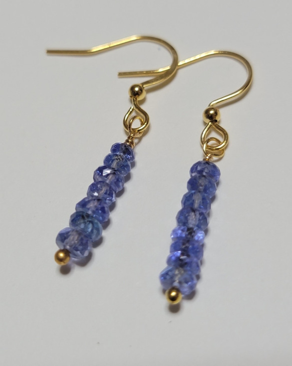 天然石】ミスティックタンザナイト＊キャスケードピアス⭐︎NO.263 K18