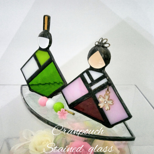 お雛様 C11ｰ3 お花見団子【ステンドグラス】ガラス おひなさま