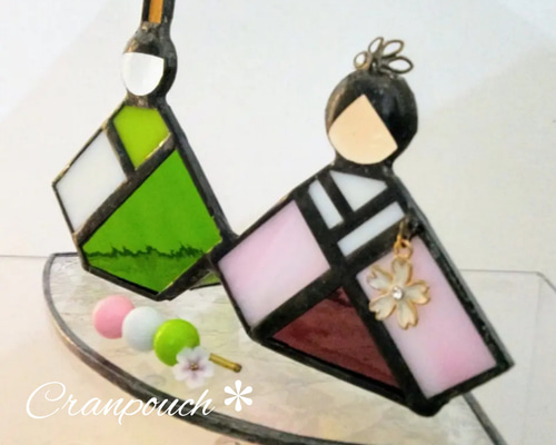 お雛様 C11ｰ3 お花見団子【ステンドグラス】ガラス おひなさま