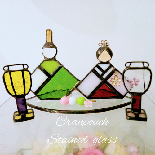 お雛様 C11ｰ3 お花見団子【ステンドグラス】ガラス おひなさま