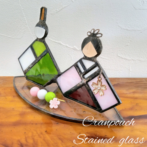 お雛様 C11ｰ3 お花見団子【ステンドグラス】ガラス おひなさま