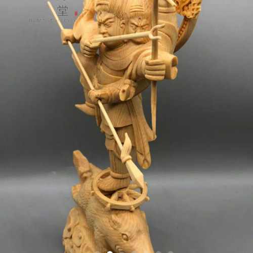 最高級 木彫り 仏像 摩利支天立像 一刀彫 天然木檜材 彫刻 仏教 最高級 木彫り 仏像 摩利支天立像 一刀彫 天然木檜材 彫刻 仏教