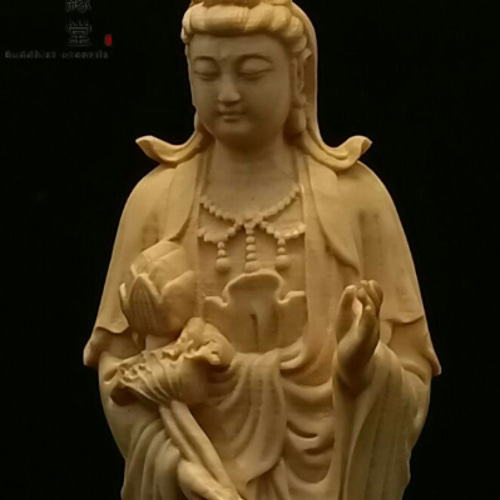 楽天市場】木彫り仏像 【観音菩薩・勢至菩薩】二体セット 飛天