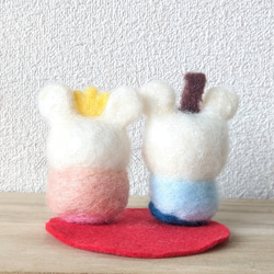 かわいいねずみのひな人形　桃の節句　コンパクト　ひな飾り　羊毛フェルト 4枚目の画像