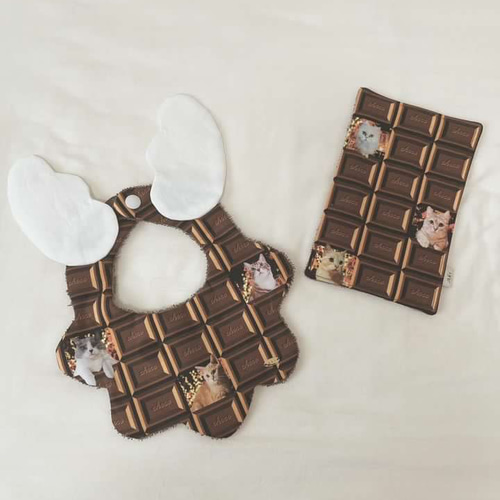 送料無料】♡バレンタイン chocolateスタイ set スタイ・よだれかけ