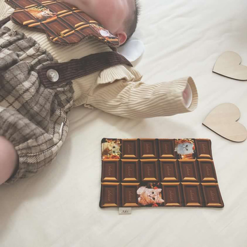 送料無料】♡バレンタイン chocolateスタイ set スタイ・よだれかけ