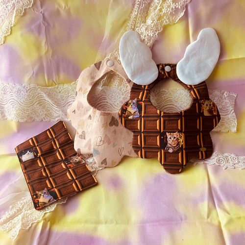 送料無料】♡バレンタイン chocolateスタイ set スタイ・よだれかけ
