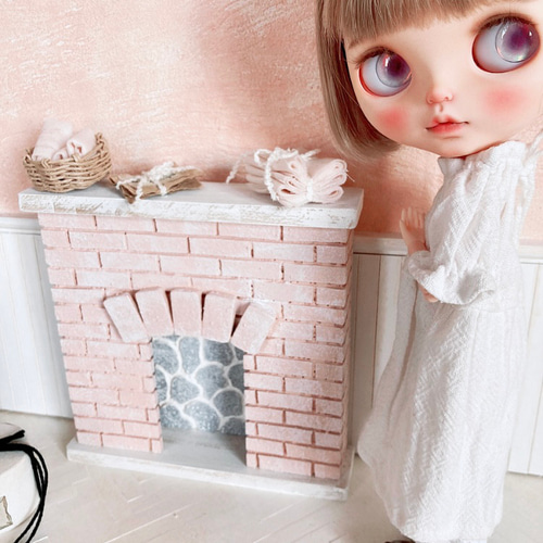 ミニチュア ドールハウス 暖炉 マントルピース ブライス リカちゃん