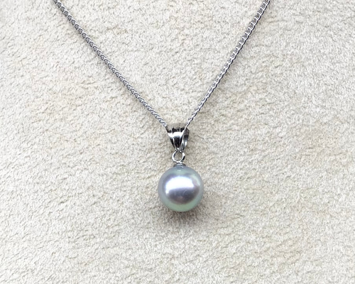 あこや真珠　ライトグレー　ナチュラルカラー　ネックレス　8〜8.3㎜　O338 あこや真珠 ライトグレー ナチュラルカラー ネックレス 8〜8.3