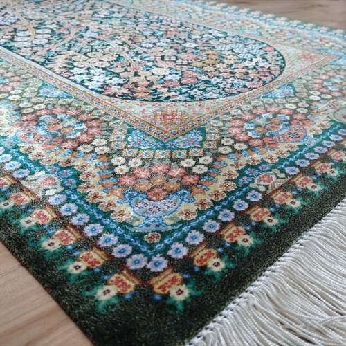ペルシャ生命の木タブリーズ手作りラグ 140x220cm