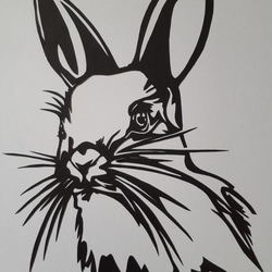 切り絵アート　ウサギ 3枚目の画像