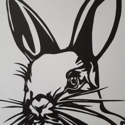 切り絵アート　ウサギ 4枚目の画像