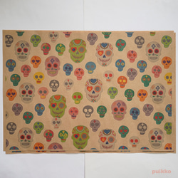 紙製ブックカバー　メキシカンスカル（カラー）　A3判（6枚セット） 3枚目の画像