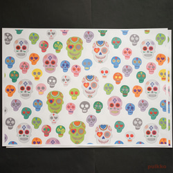 紙書封面墨西哥骷髏（彩色）A3 尺寸（6 件套） 第6張的照片