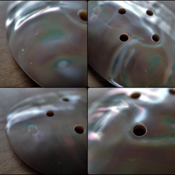 沖繩產夜光貝類 4 孔零件 橢圓形 大號 第13張的照片