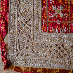 インド製ロイヤルファミリー 結婚式 パーティー 刺繍 ショール 2枚目の画像