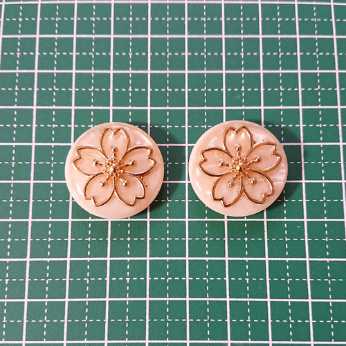 桜のボタン☆2個 h14 桜/さくら/ボタン/カボション/花/卒業式/入学式