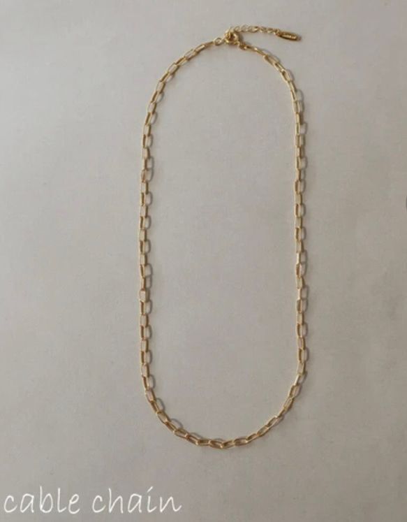 ❅日本製造項鍊硬幣電纜鏈 2 件套簡單堆疊 第13張的照片